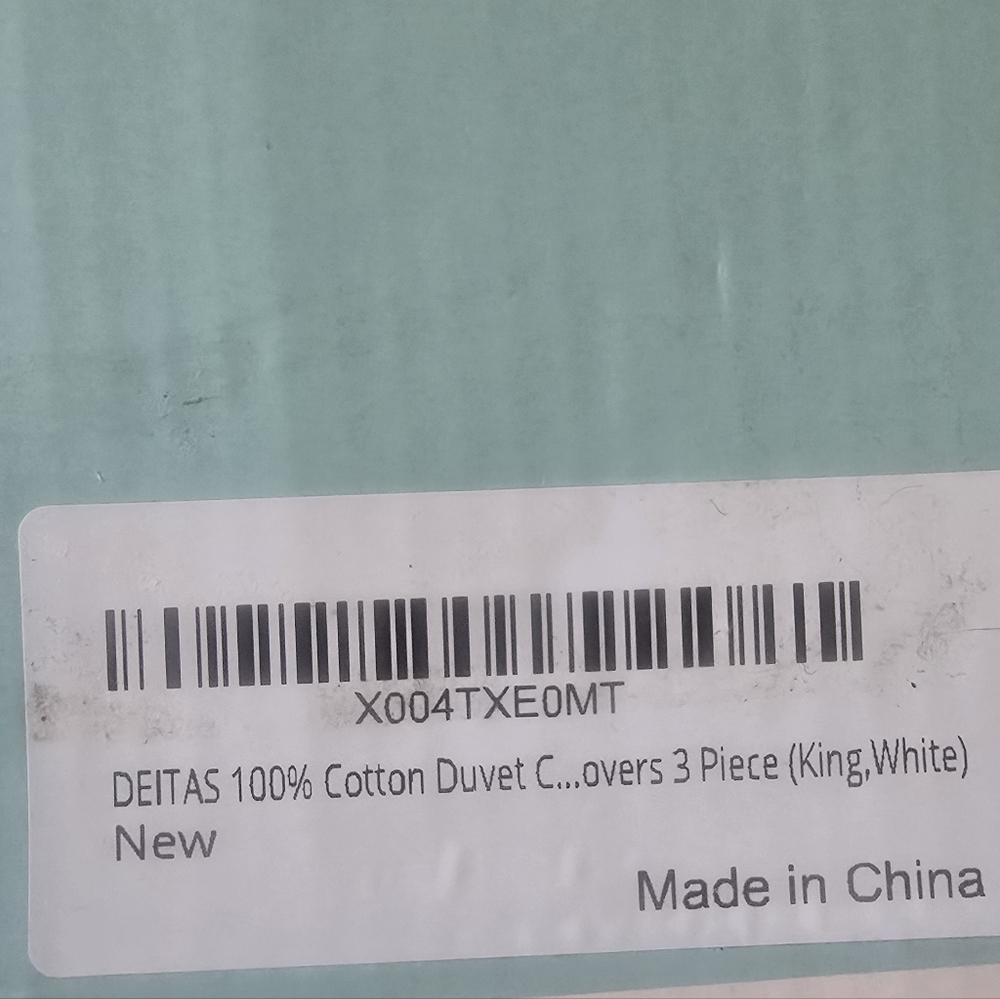 DEITAS 100% Luxury Egyptian Cotton Duvet 3 Piece Set 1200 TC White- King Size - Picture 5 of 5